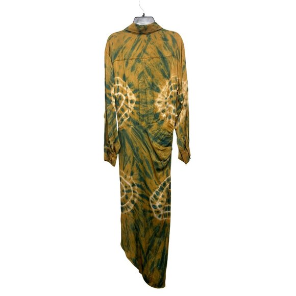 Young Fabulous Broke Tie-Dye Asymmetrical Ruched Maxi Dress  Small NWOT - Picture 5 of 6